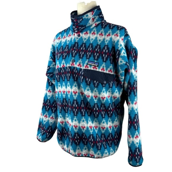 Patagonia Synchilla Fleece Snap-T Pullover Forest Carpet Deep Sea Blue Small - Picture 8 of 15